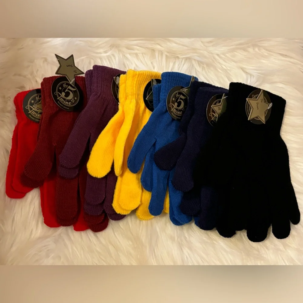 Winter Colored Knit Gloves in multiple colors, one pair